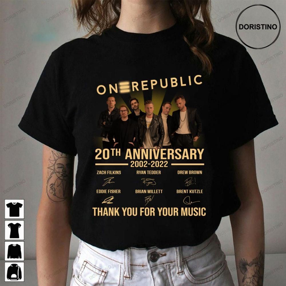20th Anniversary 20022022 Thank You For Memories Signatures Awesome Shirts